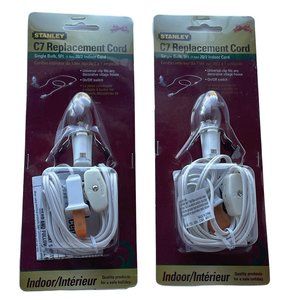 Lot 2 C7 Replacement Indoor Cord 5 ft Bulb Switch Clip New Village House Stanley